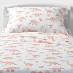 Pillowfort -  Dinosaur Cotton Kids' Sheet Set 220 Thr Pink